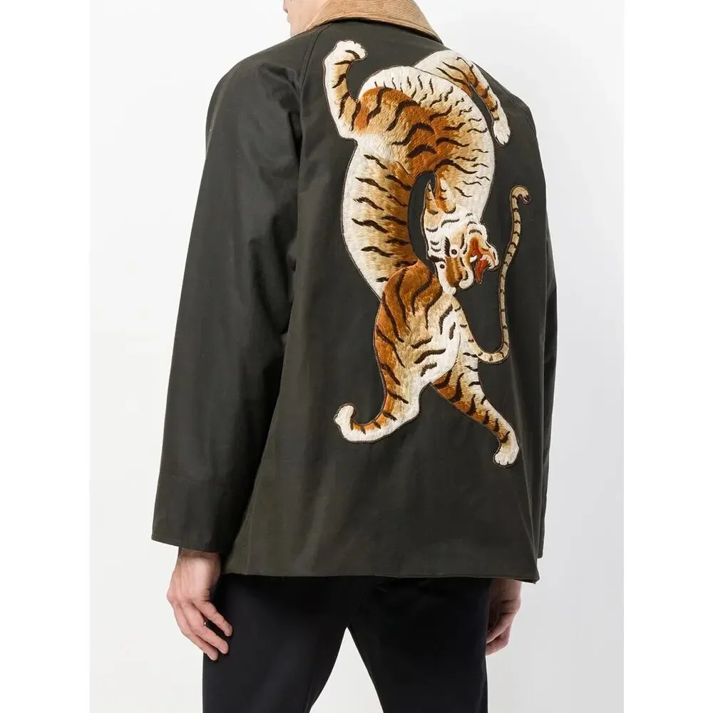 New With Tags Gucci Tiger Embroidered Shearling Field Jacket 50EU/M-L $4650.00
